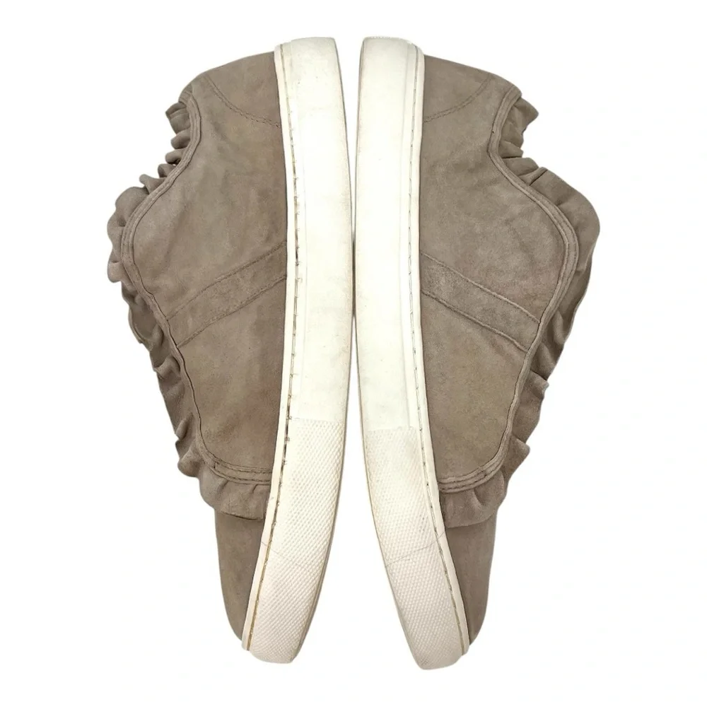 Kate Spade New York Lance Ruffle Trim Gray Taupe Slip On Sneakers Women’s 7
